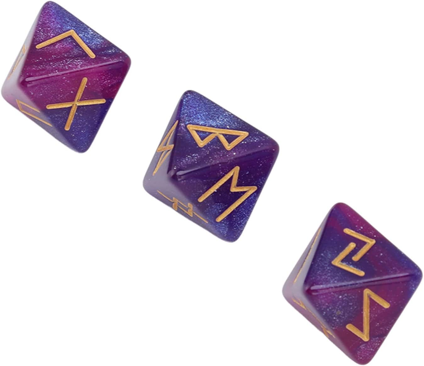 Rune Dice ~ 8 Sided (Purple Blue)