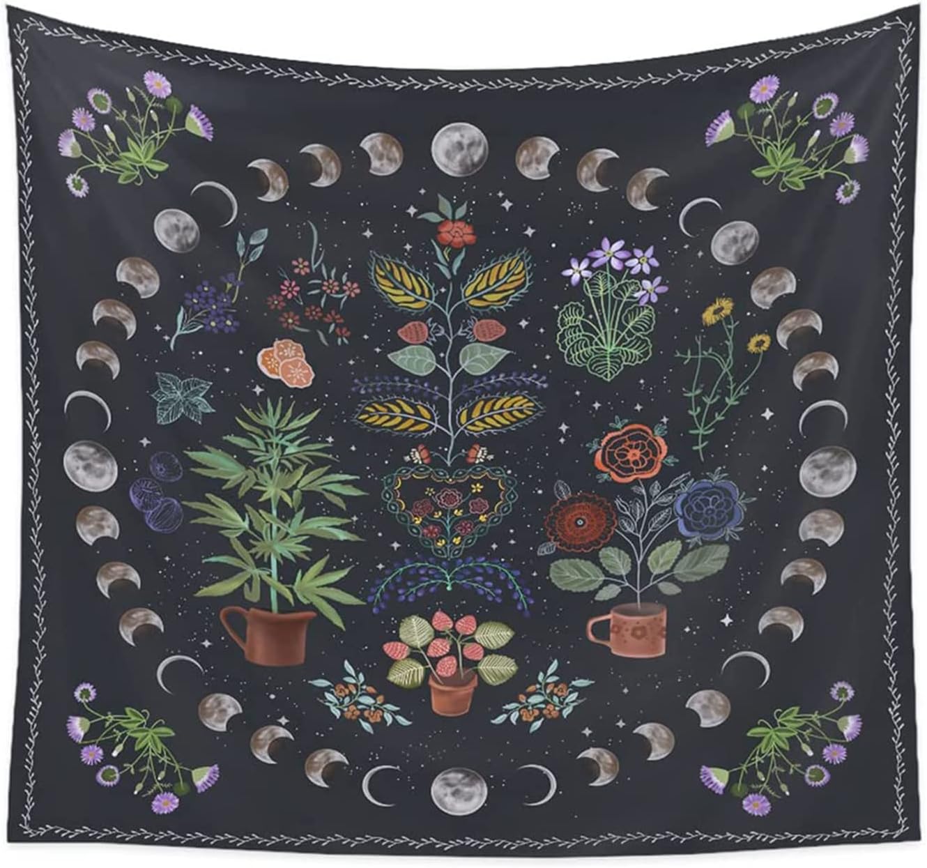 Botanical Moon Tapestry