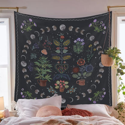 Botanical Moon Tapestry