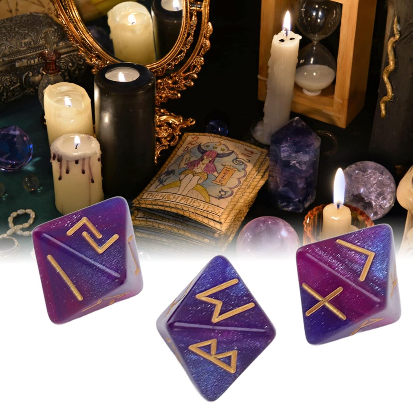 Rune Dice ~ 8 Sided (Purple Blue)